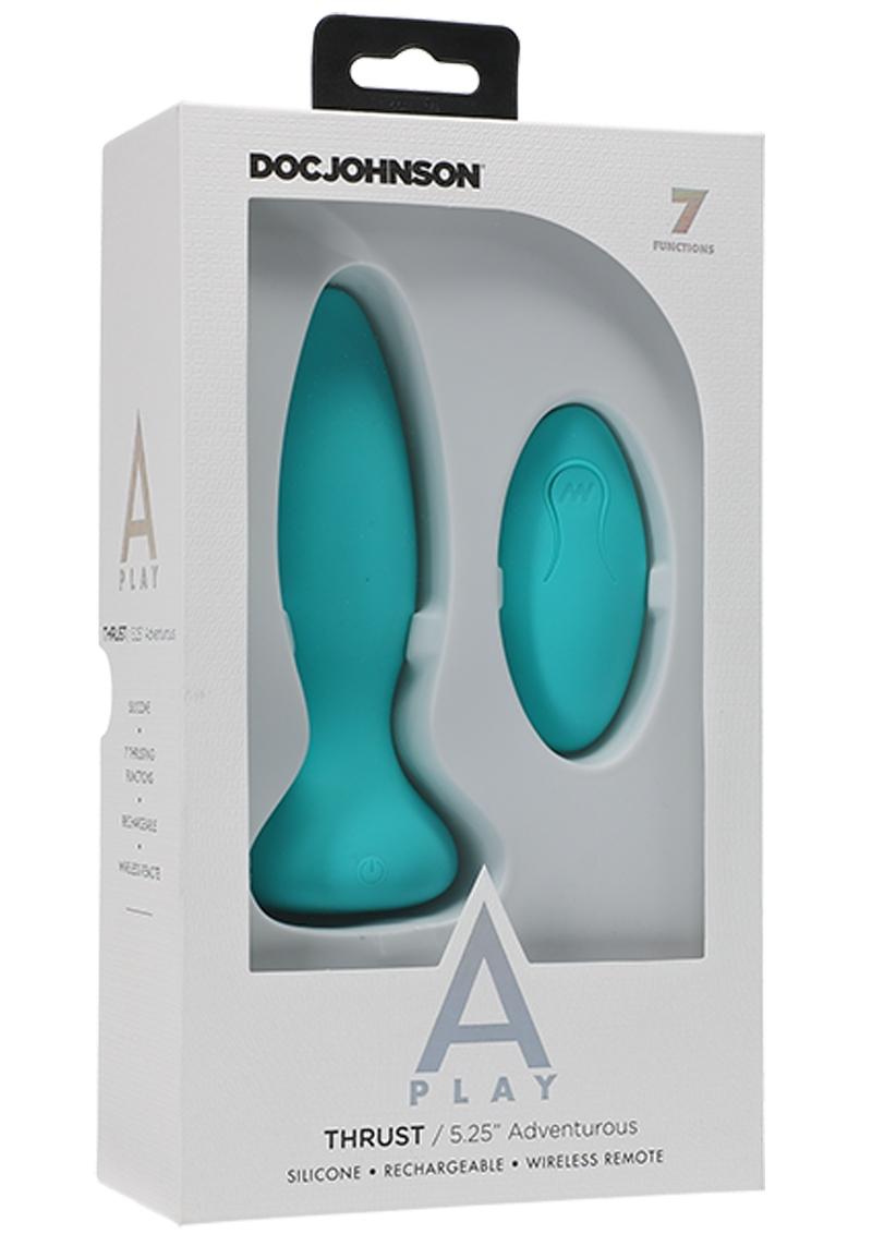 A-Play Thrust Adventurous Anal Plug with Remote Control - Teal