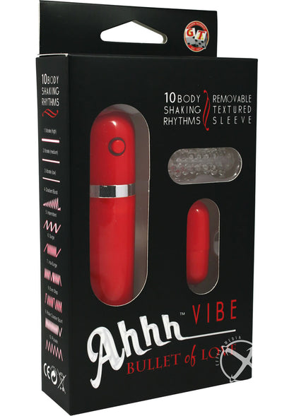 Ahhh Vibrating Bullet Of Love with Remote Control - Red