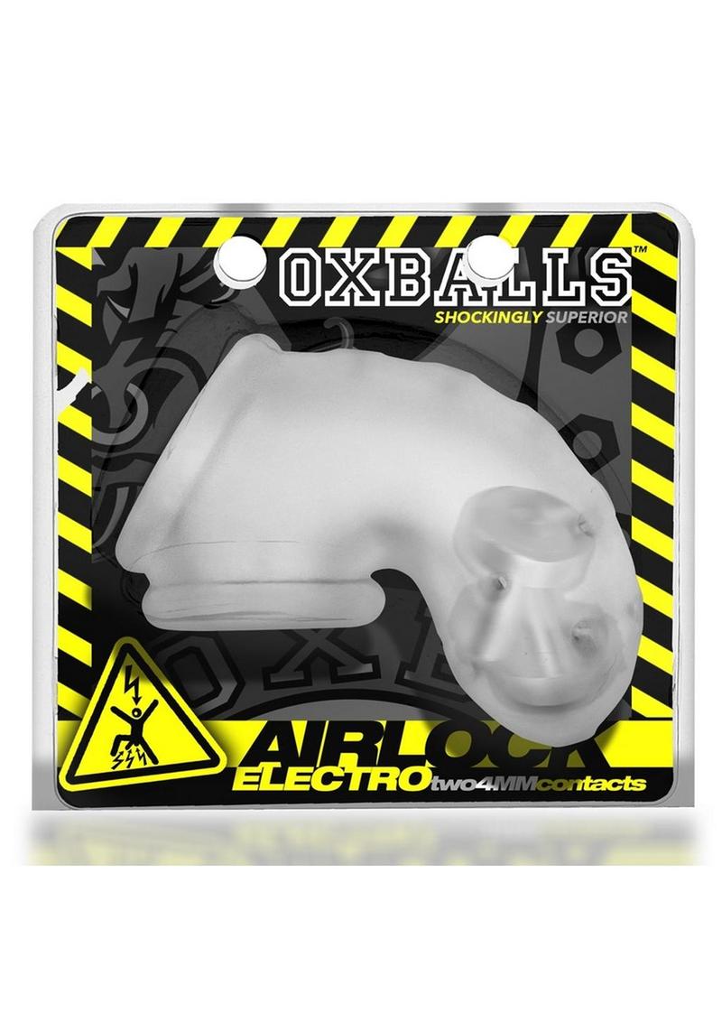 Airlock Electro Air-Lite Vented Silicone Chastity - Clear/Clear Ice