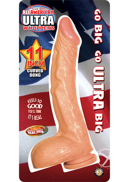 All American Ultra Whoppers Curved Dildo - Vanilla - 11in