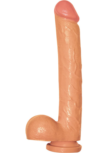 All American Ultra Whoppers Straight Dildo - Flesh/Vanilla - 11in