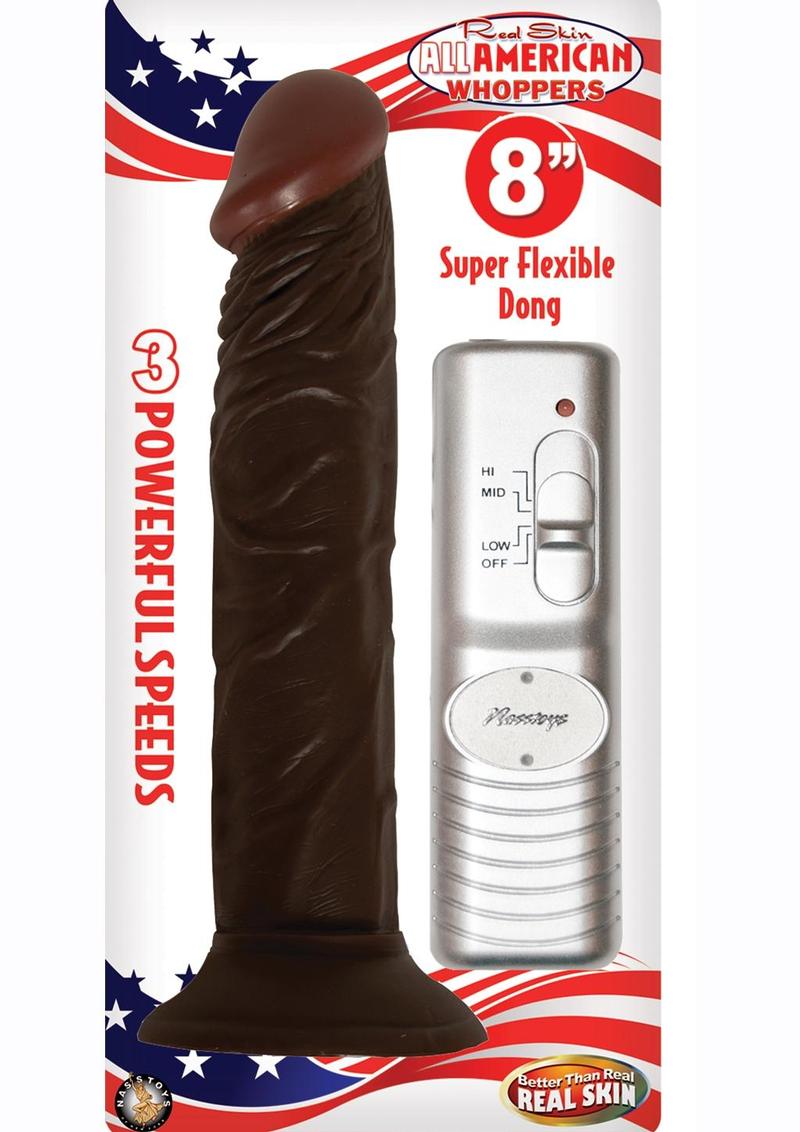 All American Whoppers Vibrating Dildo - Chocolate - 8in