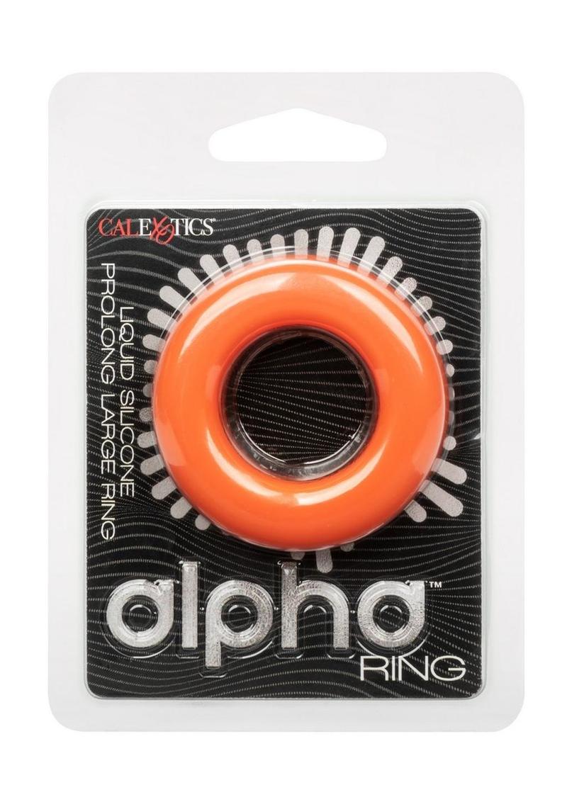 Alpha Liquid Silicone Prolong Cock Ring - Orange - Large