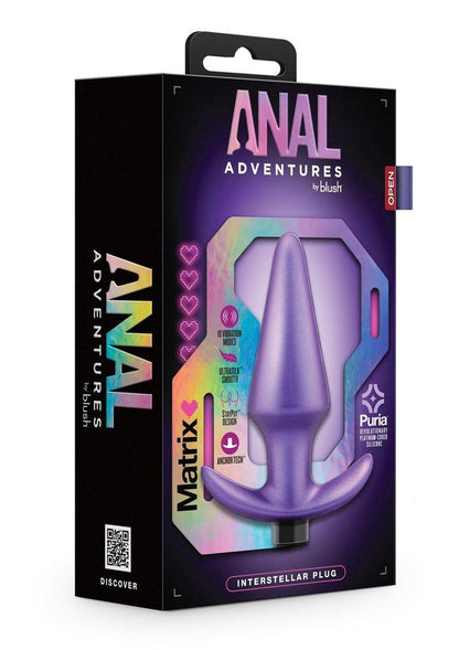 Anal Adventures Matrix Interstellar Plug Rechargeable Silicone Anal Plug - Astro - Purple/Violet