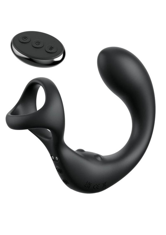 Anal Fantasy Elite Ass-Gasm Taint-Alizer Rechargeable Silicone Prostate Stimulator - Black