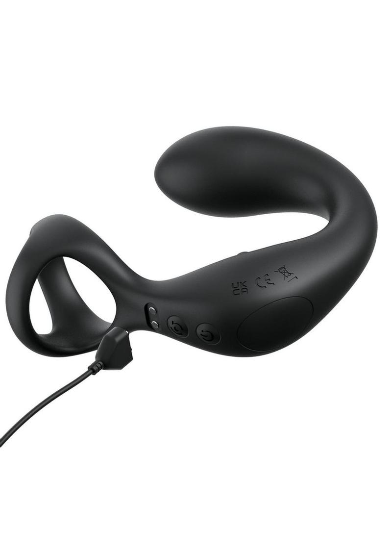 Anal Fantasy Elite Ass-Gasm Taint-Alizer Rechargeable Silicone Prostate Stimulator - Black