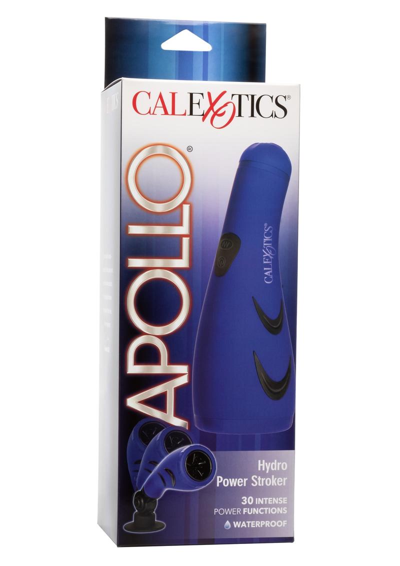 Apollo Hydro Power Stroker Silicone Masturbator Waterproof - Blue - 9.25in