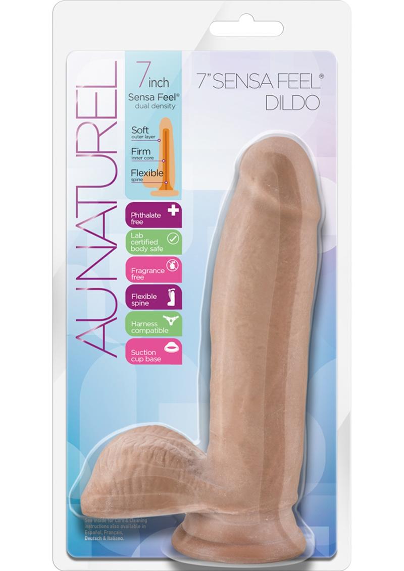 Au Naturel Sensa Feel Dildo with Suction Cup - Caramel - 7in