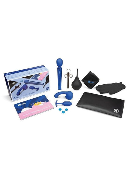 B-Vibe Anal Massage and Education - Blue/Navy Blue - Set