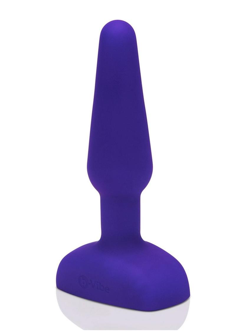 B-Vibe Trio Plug Rechargeable Silicone Anal Plug with Remote Control - Purple