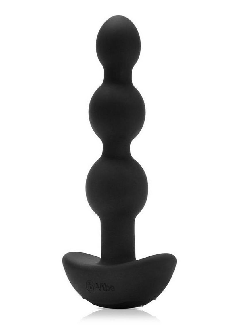 B-Vibe Triplet Anal Beads Rechargeable Silicone Beads with Remote Control - Black