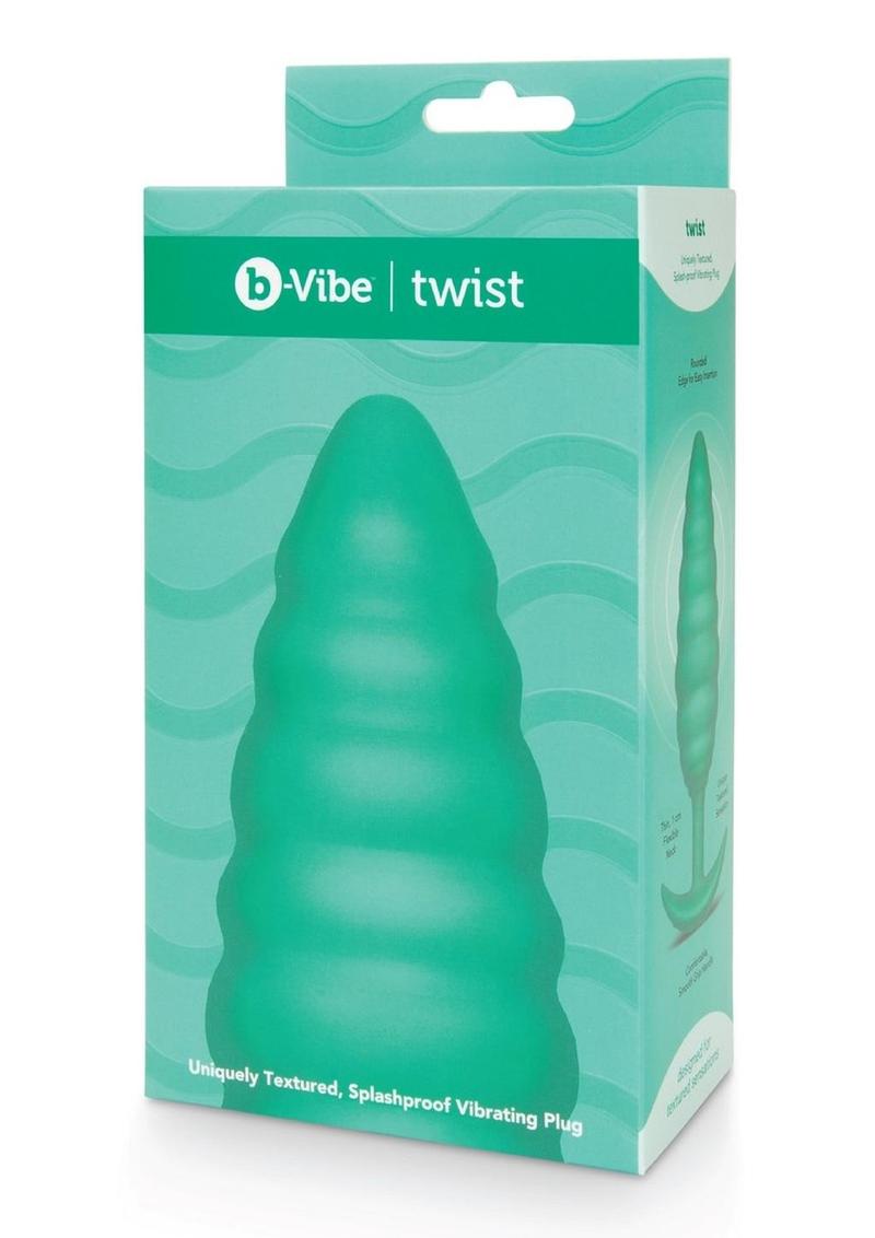 B-Vibe Twist Textured Rechargeable Silicone Anal Plug - Green