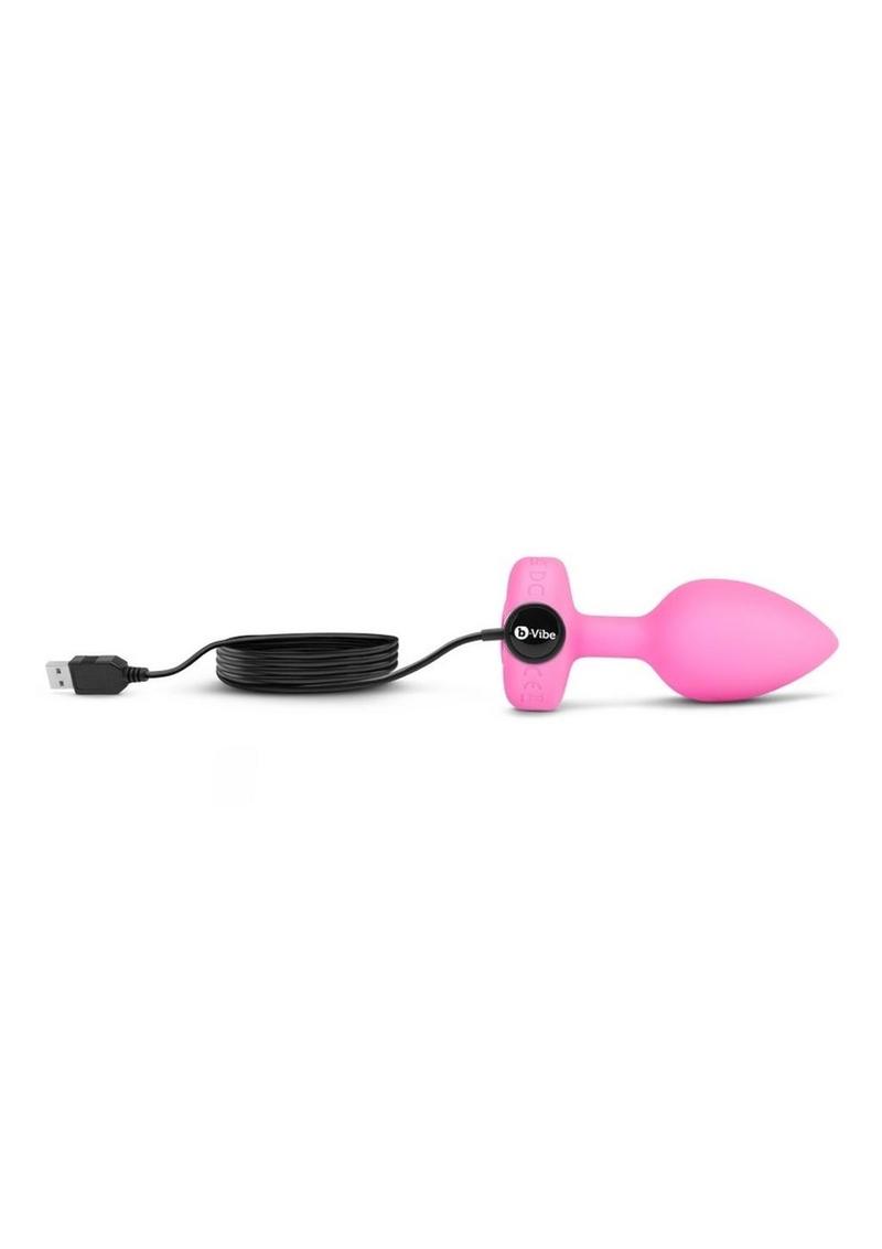 B-Vibe Vibrating Heart Shape Jewel Rechargeable Silicone Anal Plug with Remote