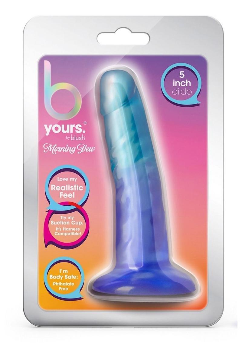 B Yours Morning Dew Dildo - Aqua/Blue/Indigo - 5in