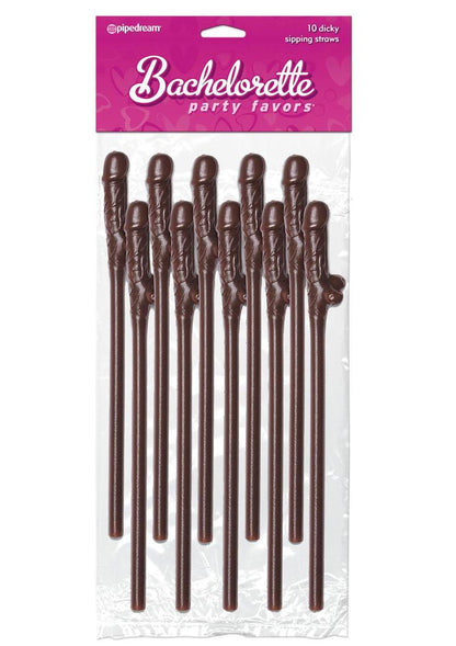 Bachelorette Party Favors Dicky Sipping Straws - Chocolate