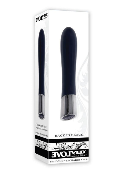 Back In Black Rechargeable Silicone Bullet - Black