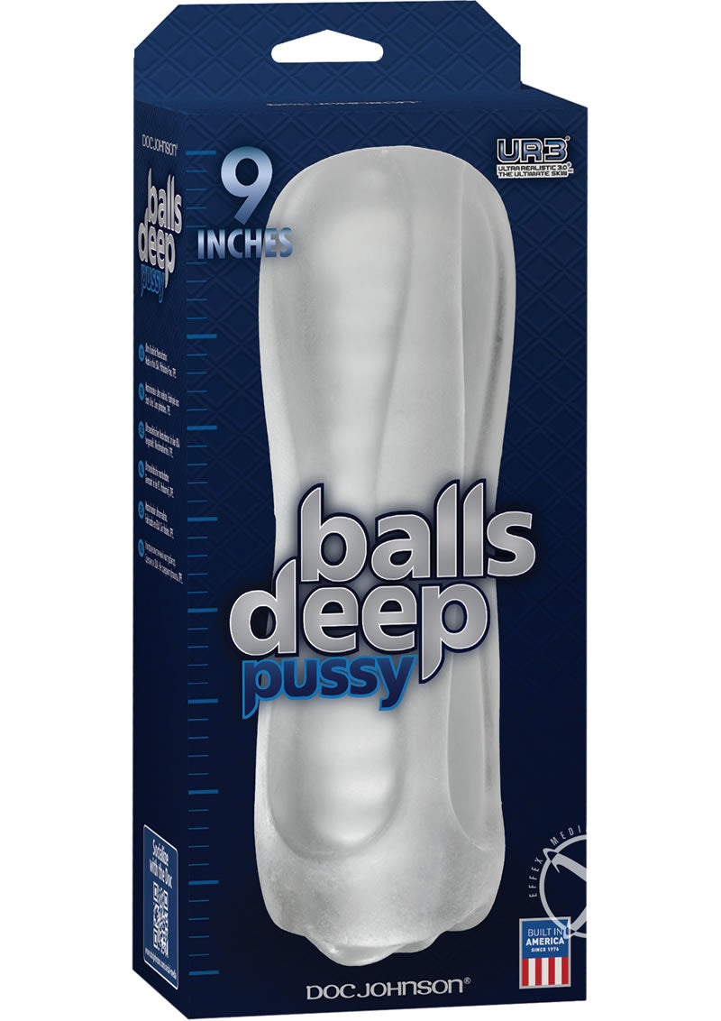 Balls Deep Ultraskyn Masturbator - Pussy - Clear/Frost