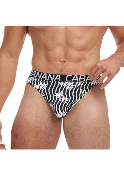 Banana Cabana Thong - Black/White - Large/Medium