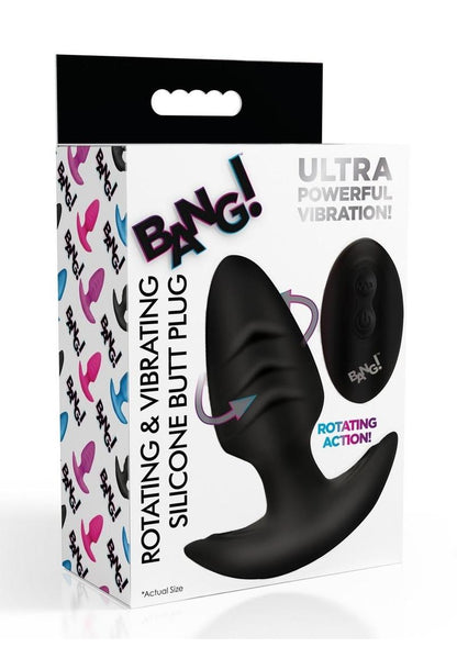 Bang Rotating Vibra Plug W/Remote Blk