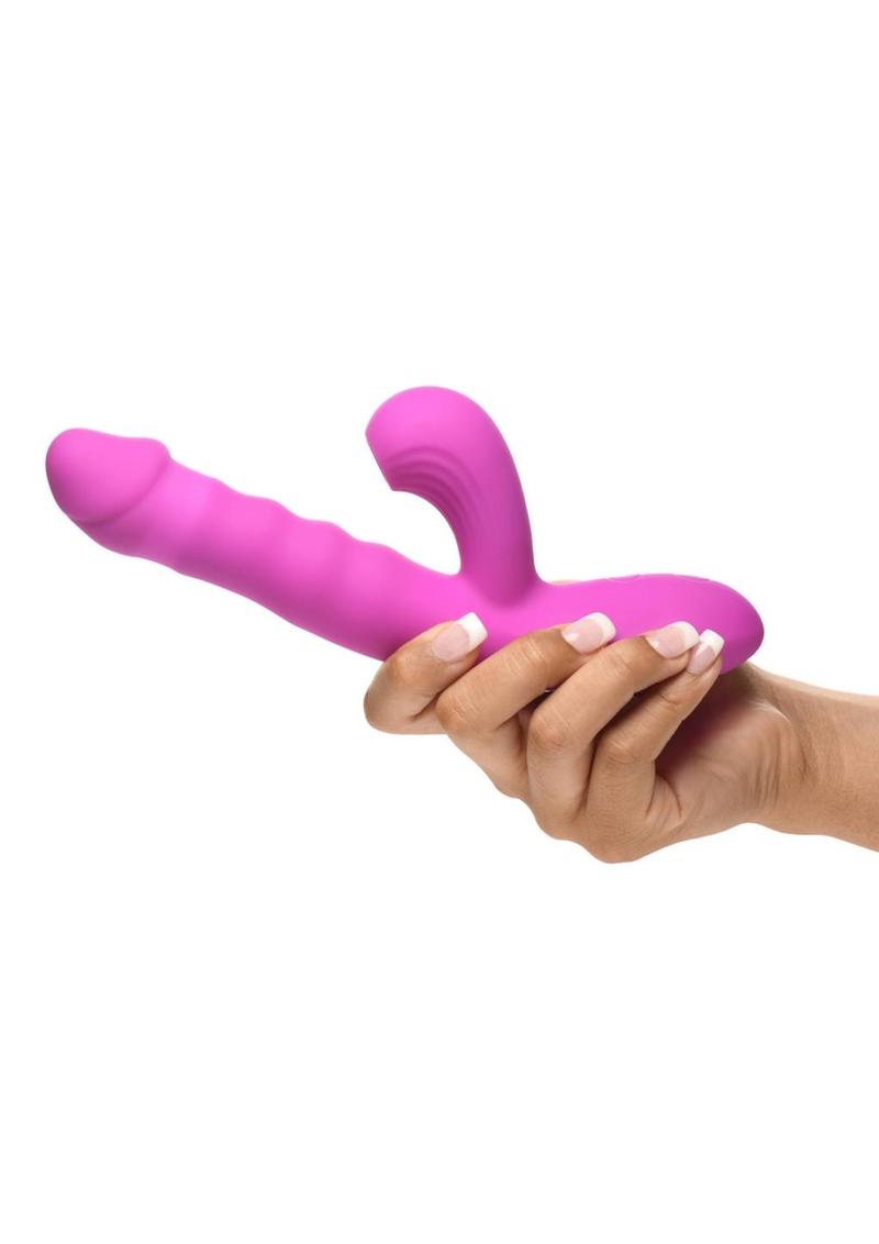 Bang! Thrusting and Sucking Rechargeable Silicone Rabbit Vibrator