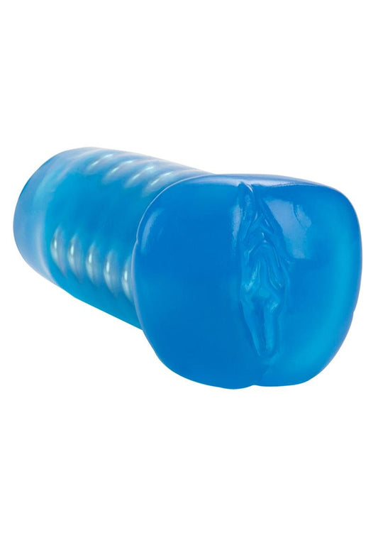 Basic Essentials Beaded Masturbator - Blue - 5in