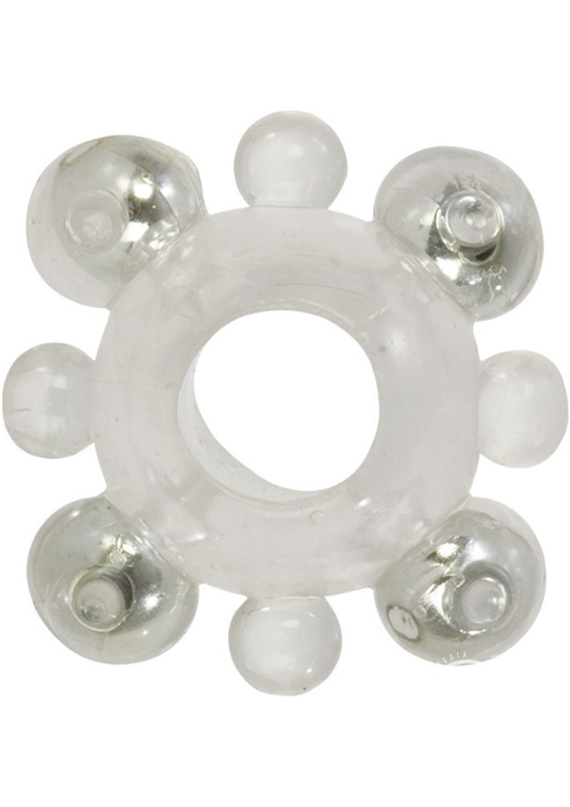 Basic Essentials Enhancer Cock Ring with Beads - Clear