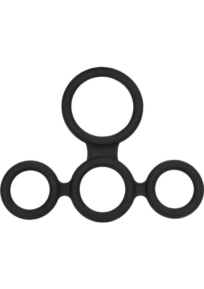 Big Man's Spreader Silicone Cock Ring - Black