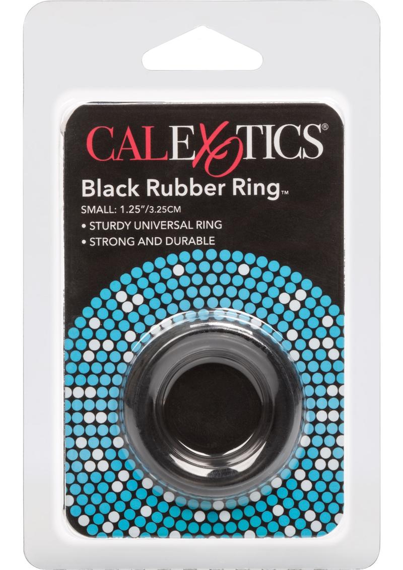 Black Rubber Cock Ring - Black - Small