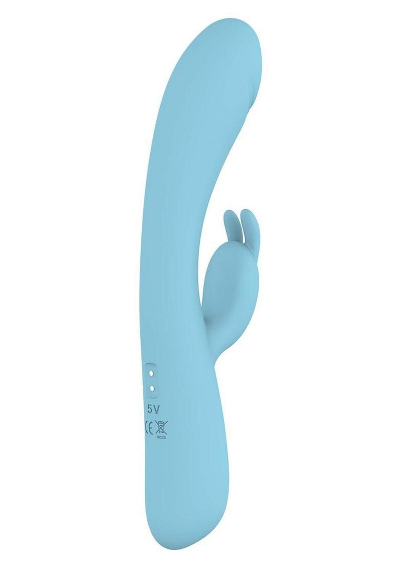 Blaze Heat Up Bunny Rechargeable Silicone Vibrator - Blue