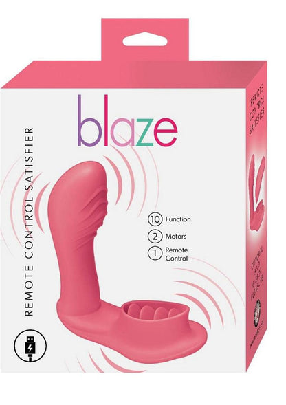 Blaze Remote Control Satisfier Rechargeable Silicone Mini Vibrator - Coral