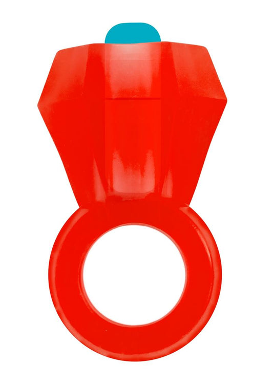 Bling Pop Vibarting Cock Ring - Red