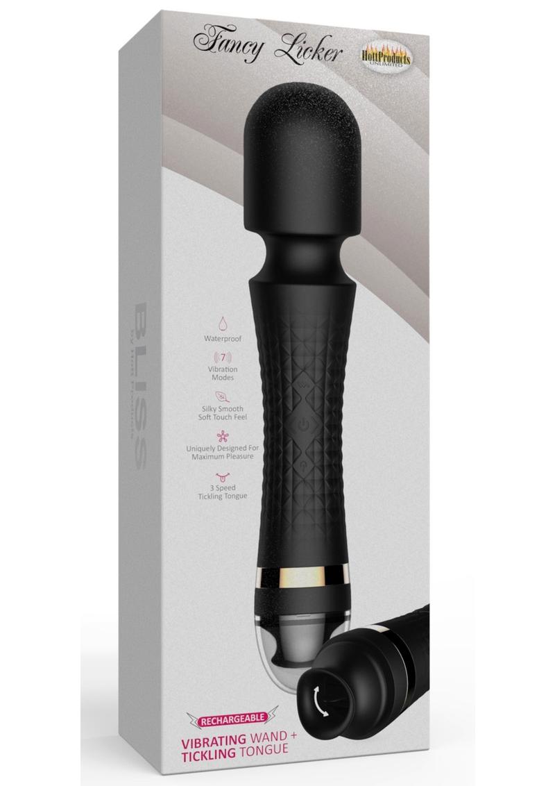 Bliss Fancy Licker Multi Speed Vibrator Tickling Tongue Waterproof - Black