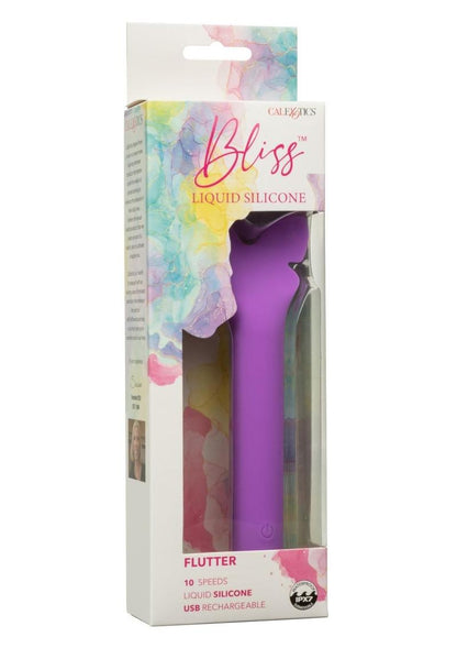 Bliss Liquid Silicone Flutter Rechargeable Clitoral Stimulator - Purple