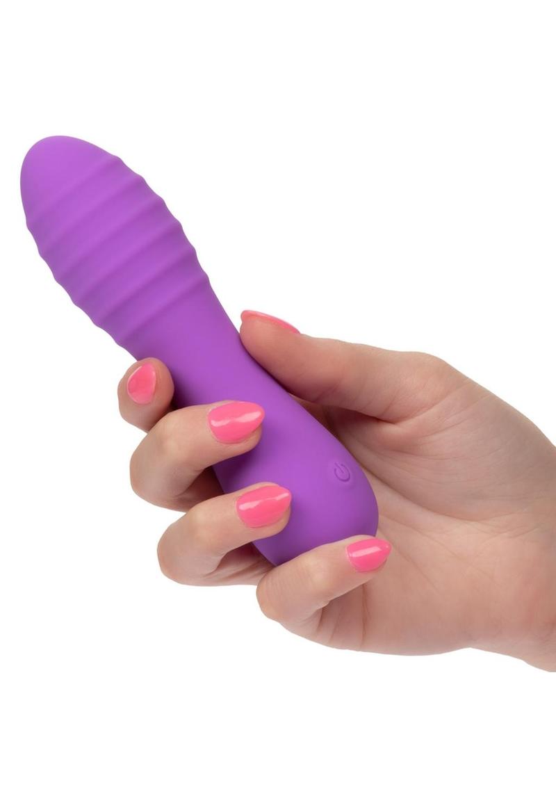 Bliss Liquid Silicone Ripple Rechargeable Vibrator with Clitoral Stimulator