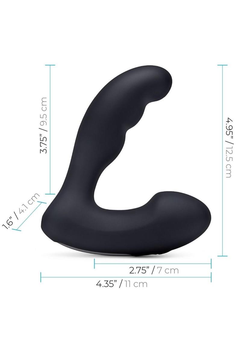 Blue Line Prober Silicone Rechargeable Dual Vibrating Remote Controlled Prostate Stimulator