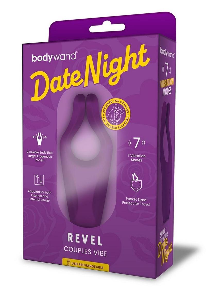 Bodywand Date Night Revel Silicone Rechargeable Couples Vibrator - Purple