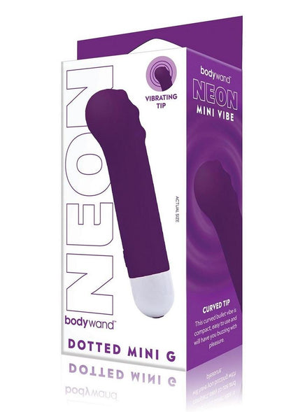 Bodywand Dotted Mini G Rechargeable Silicone Vibrator - Neon Purple/Purple