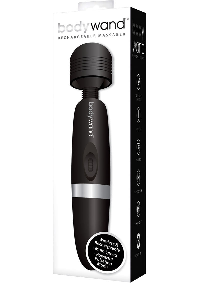 Bodywand Rechargeable Silicone Wand Massager - Black - Large