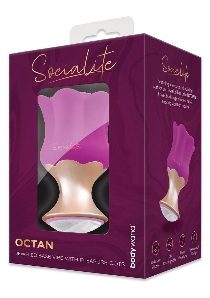 Bodywand Socialite Octan Rechargeable Silicone Massager - Gold/Purple