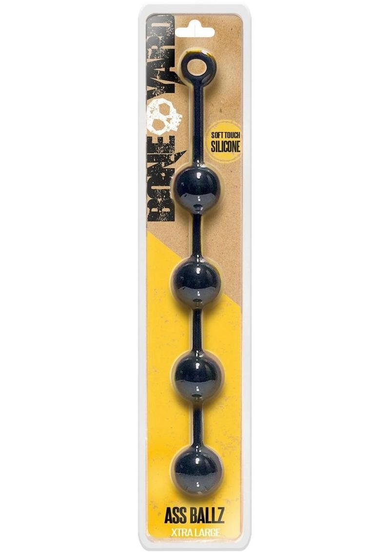 Boneyard Ass Ballz Silicone Anal Beads - Black - XLarge