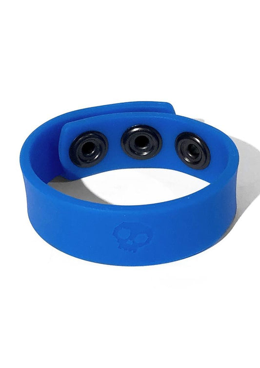 Boneyard Silicone Cock Strap 3-Snap Ring - Blue