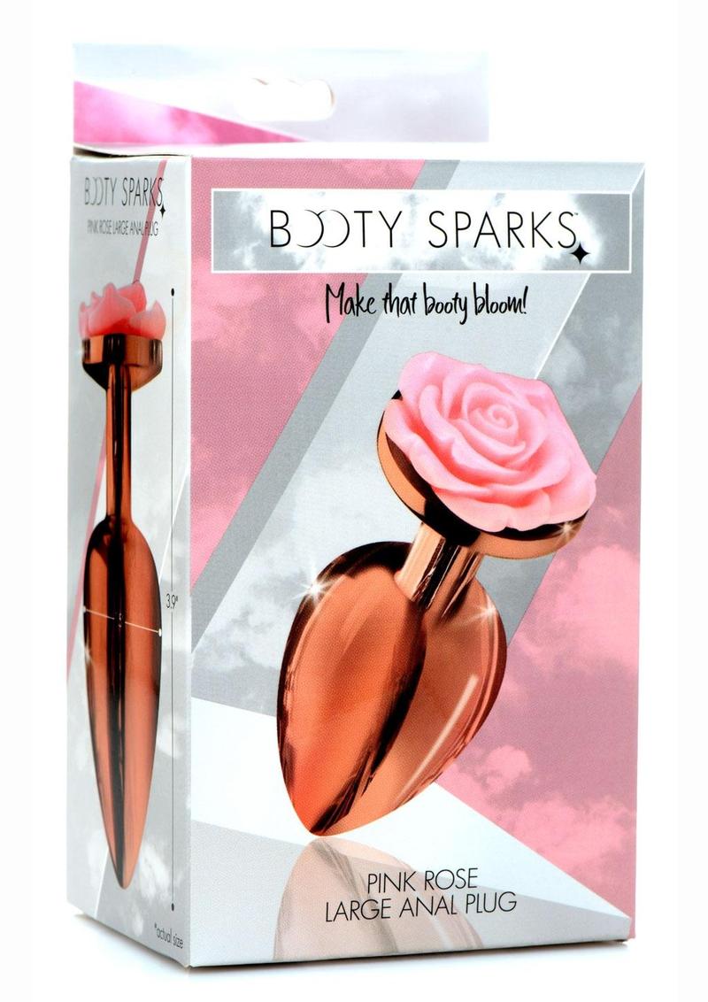 Booty Sparks Aluminum Anal Plug - Pink/Rose Gold - Large