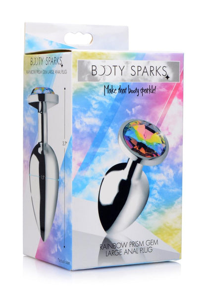 Booty Sparks Rainbow Prism Gem Anal Plug - Multicolor - Large