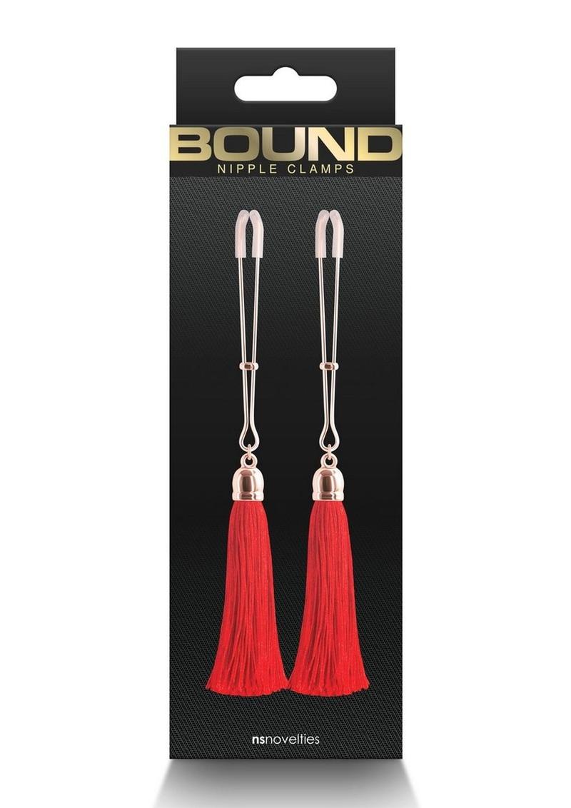 Bound Nipple Clamps T1 - Metal/Red/Rose Gold