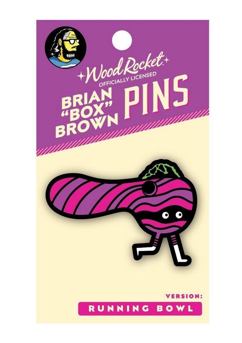 Box Brown Running Bowl Enamel Pin