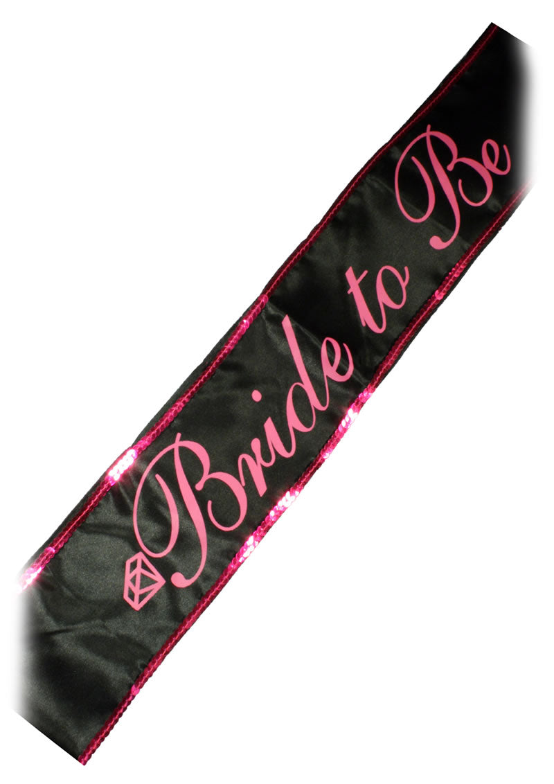 Bride-To-Be Adjustable Party Sash - Black/Pink