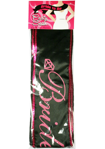 Bride-To-Be Adjustable Party Sash - Black/Pink