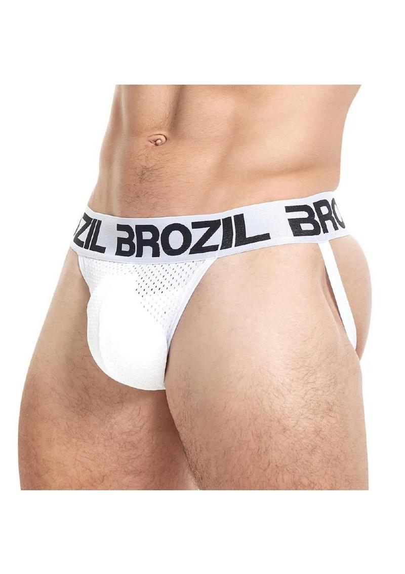 Brozil Ultra Bulge Enhancing Jockstrap - White - Large/XLarge