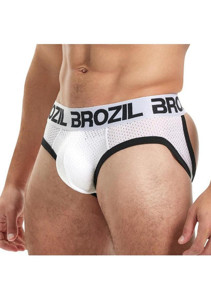 Brozil Ultra Sports Mesh Bulge Brief - White - Large/XLarge