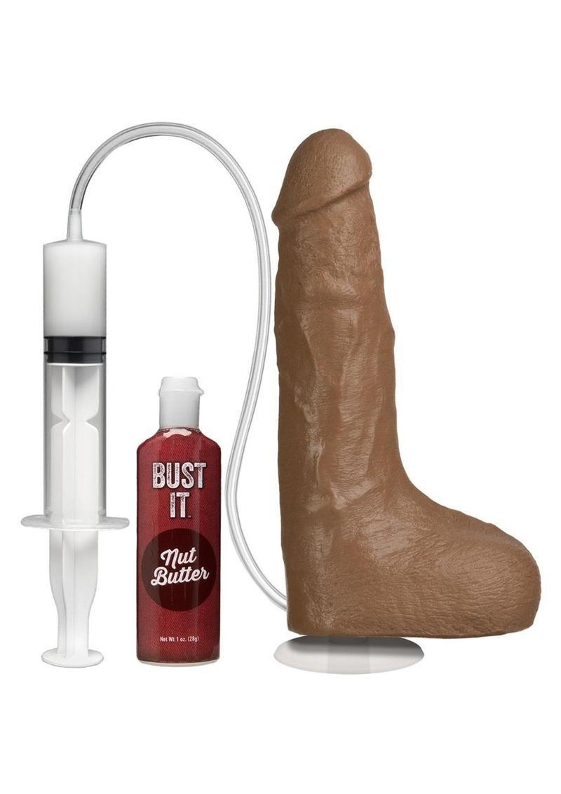 Bust It Squirting Dildo - Chocolate - 8.5in